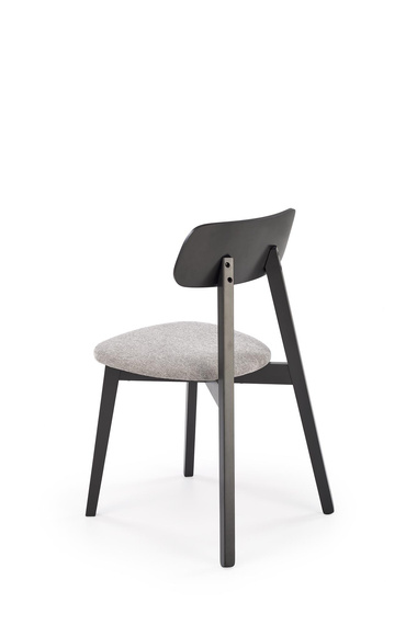 Krzesło do jadalni drewniane tapicerowane szare / czarne Hylo