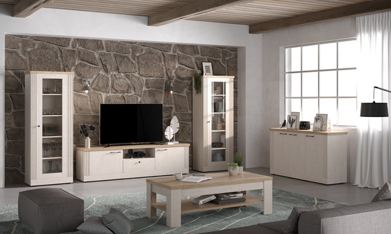 Szafka RTV dąb Meringa/dąb Cadiz 211 cm Avina