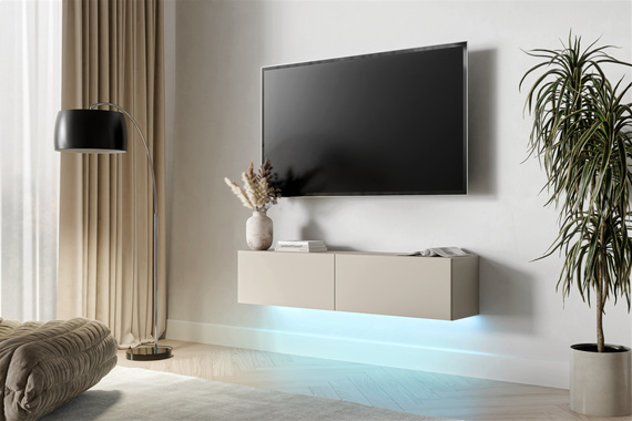 Szafka RTV wisząca kaszmir mat 140 cm Alto