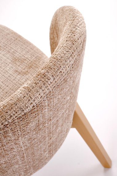 Krzesło do jadalni tapicerowane beżowe / dąb Basso