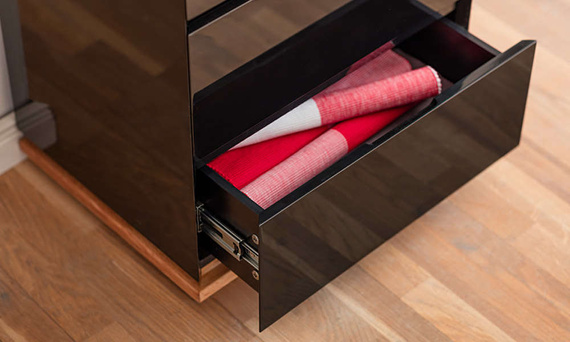 Szafka RTV Luminos czarny wysoki połysk 