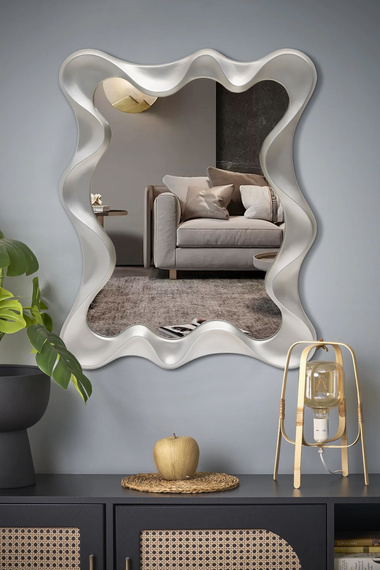 Lustro w ramie srebrnej 70 x 90 cm Deco