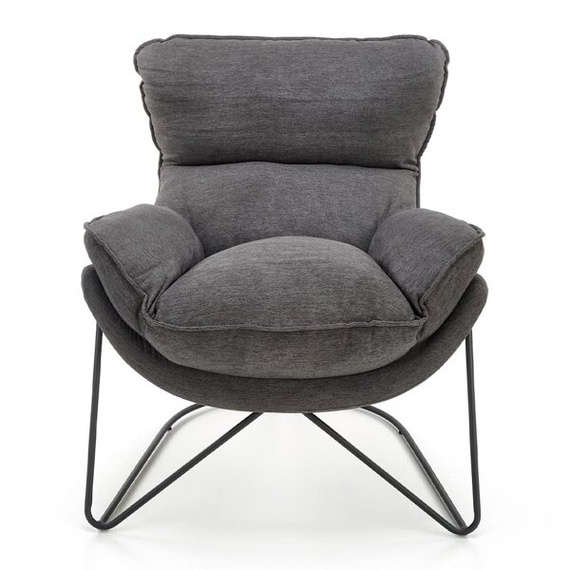 Fotel wypoczynkowy tapicerowany szary Volker