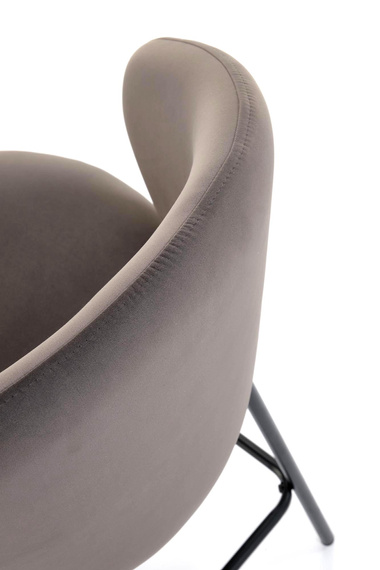 Hoker z oparciem tapicerowany szary / czarny H121