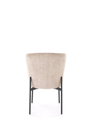 Krzesło do jadalni tapicerowane beżowe / czarne K590