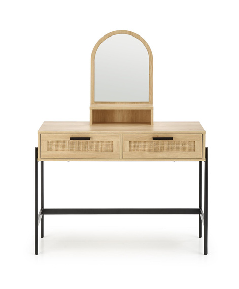 Toaletka z lustrem naturalna / czarna 104 cm Carmen