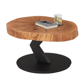 Stolik kawowy okrągły dąb olejowany / czarny mat 75 cm Trunk 1