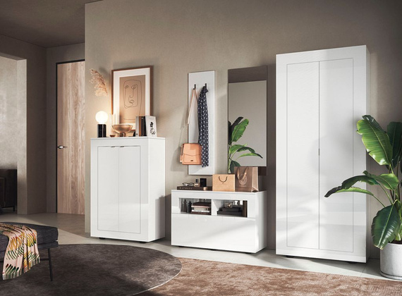 Szafka na buty biała połysk 78 cm Basic