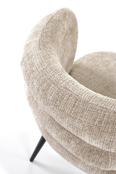 Krzesło do jadalni tapicerowane beżowe / czarne K575