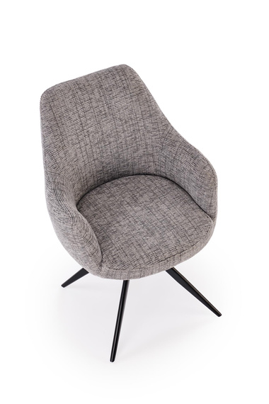 Krzesło obrotowe do jadalni tapicerowane szare K564