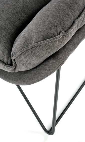 Fotel wypoczynkowy tapicerowany szary Volker