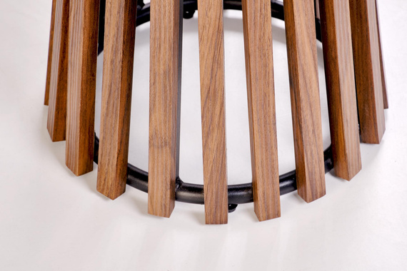 Stolik kawowy okrągły beżowy / orzech mat 50 cm Carina