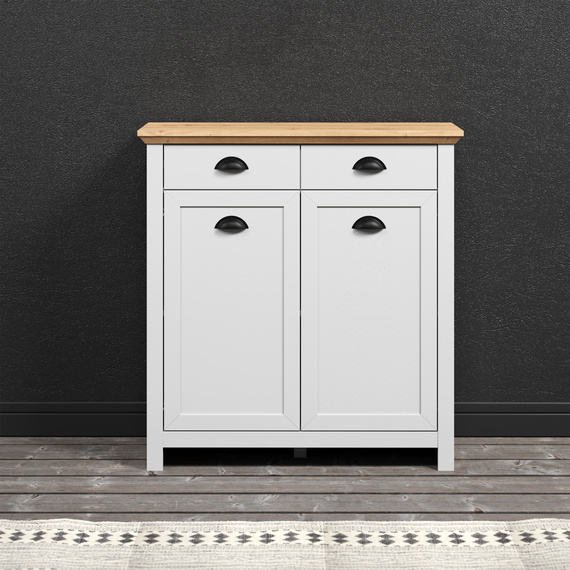 Komoda na buty Tosca, 91 x 41 x 95 cm, jasnoszary, dąb artisan