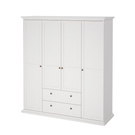 Szafa czterodrzwiowa z szufladami biała mat 182 x 201 cm Paris