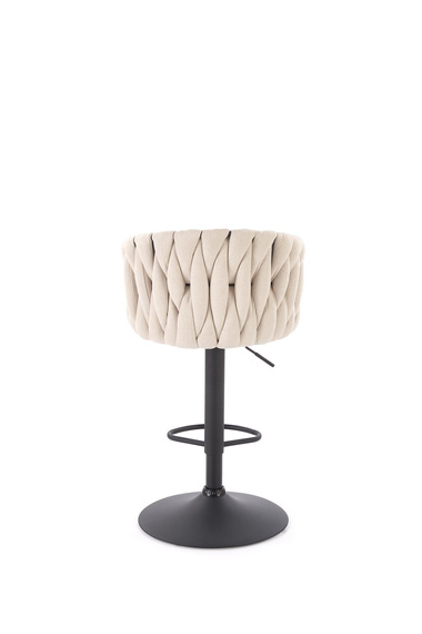 Hoker z oparciem tapicerowany beżowy / czarny H125