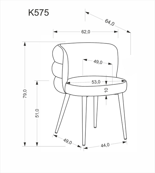 Krzesło do jadalni tapicerowane beżowe / czarne K575
