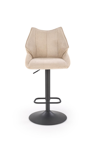 Hoker z oparciem tapicerowany beżowy / czarny H122