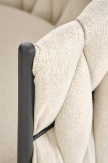 Hoker z oparciem tapicerowany beżowy / czarny H125