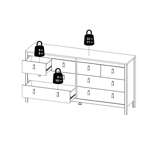Komoda z szufladami czarna mat 159 cm Madrid
