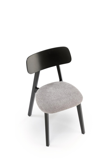 Krzesło do jadalni drewniane tapicerowane szare / czarne Hylo