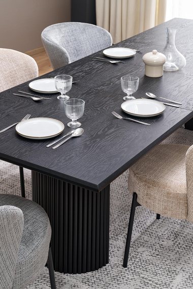 Krzesło do jadalni tapicerowane beżowe / czarne K590