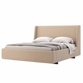 Łóżko tapicerowane beżowe 160x200 cm Bruno