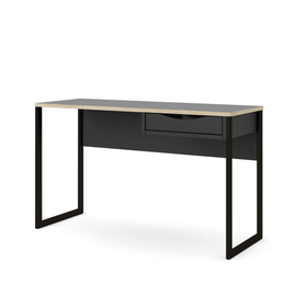 Biurko z szufladą czarne / dąb sonoma mat 130 cm Function Plus