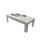 Stolik kawowy prostokątny biały połysk 122 x 65 cm Prestige