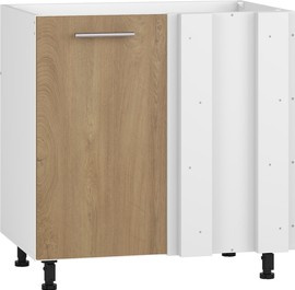 Szafka zlewozmywakowa biała / dąb miodowy mat 80 cm Vento