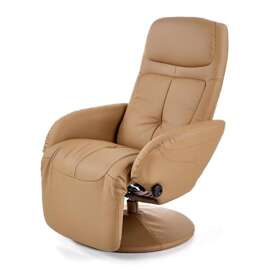 Fotel rozkładany ekoskóra beżowy Optima