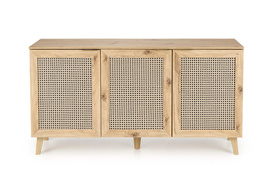 Komoda z drzwiami dąb artisan / czarny mat 160 cm Borneo