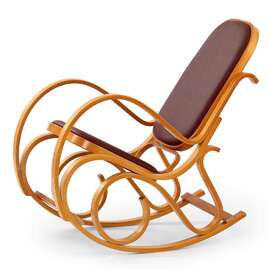 Fotel bujany na płozie olcha / brązowy Max Bis Plus