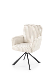 Krzesło obrotowe do jadalni tapicerowane kremowe K572