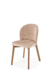 Krzesło do jadalni tapicerowane beżowe / orzech Basso