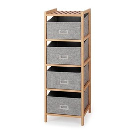 Regał drewniany naturalny / szary mat 28 x 26 x 83 cm REG10