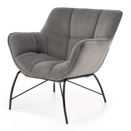 Fotel wypoczynkowy velvet szary Belton