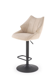 Hoker z oparciem tapicerowany beżowy / czarny H122