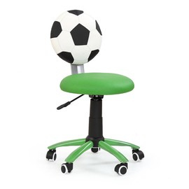 Fotel obrotowy młodzieżowy tapicerowany biały / czarny / zielony Gol