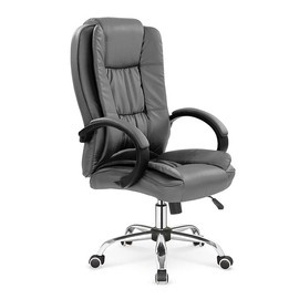 Fotel gabinetowy ekoskóra szary Relax