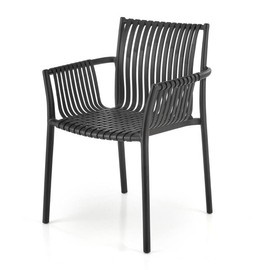 Krzesło ogrodowe plastikowe czarne K492