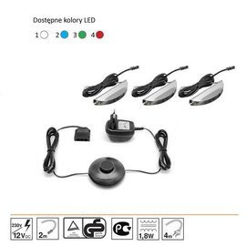 Oświetlenie LED 3 punktowe czerwone, High Glossy Furniture