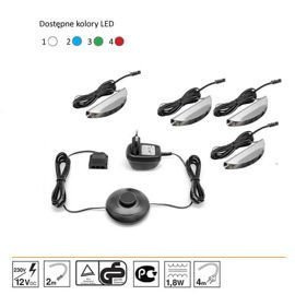 Oświetlenie 4 LED zielone High Glossy Furniture