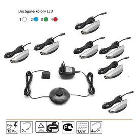 Oświetlenie 7 LED białe High Glossy Furniture