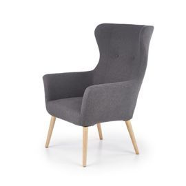 Fotel wypoczynkowy tapicerowany szary Candy