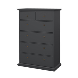 Komoda wysoka z szufladami szara mat 96 cm Paris
