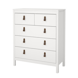 Komoda wysoka z szufladami biała mat 82 cm Madrid