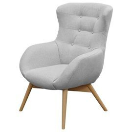 Fotel wypoczynkowy tapicerowany szary Vabi