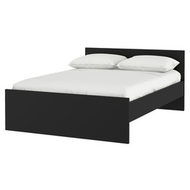 Łóżko dwuosobowe czarne 160x200 cm Naia