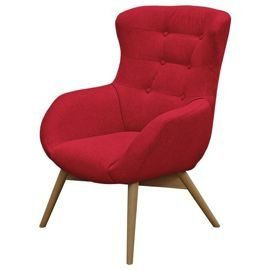 Fotel wypoczynkowy tapicerowany czerwony Vabi