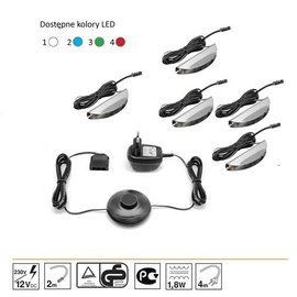 Oświetlenie 5 LED białe High Glossy Furniture